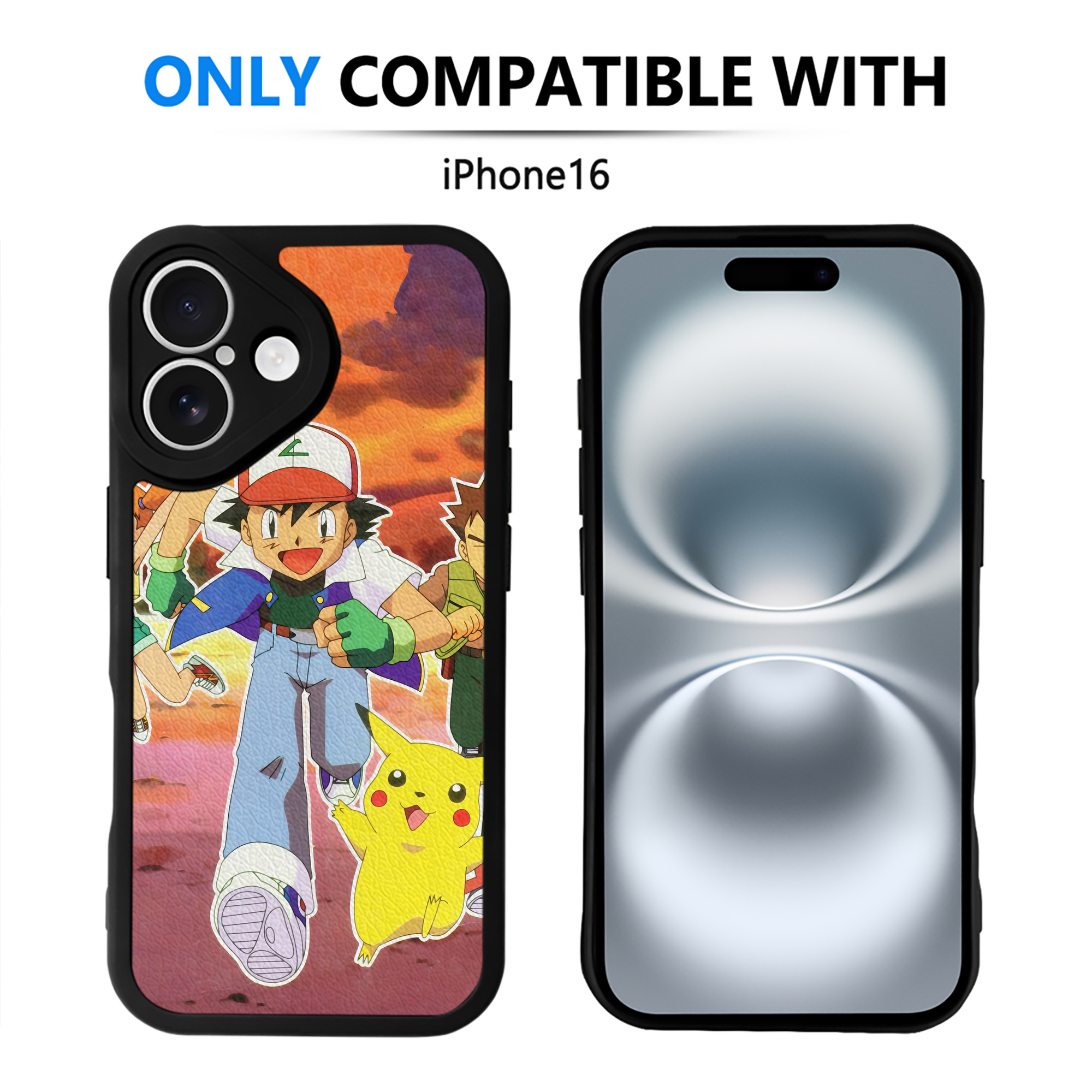 （画像用） ポケットモンスター Pokémon 【iPhone 16シリーズ対応】シリコンスマホケース（レザー調） 材質：シリコン